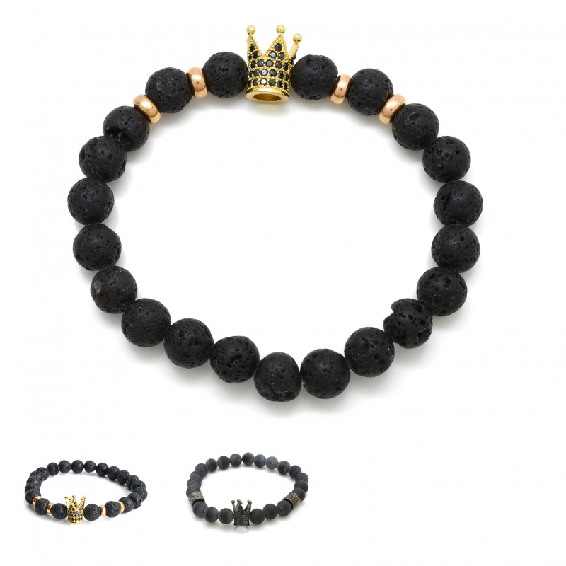 Náramek s lávovým kamenem